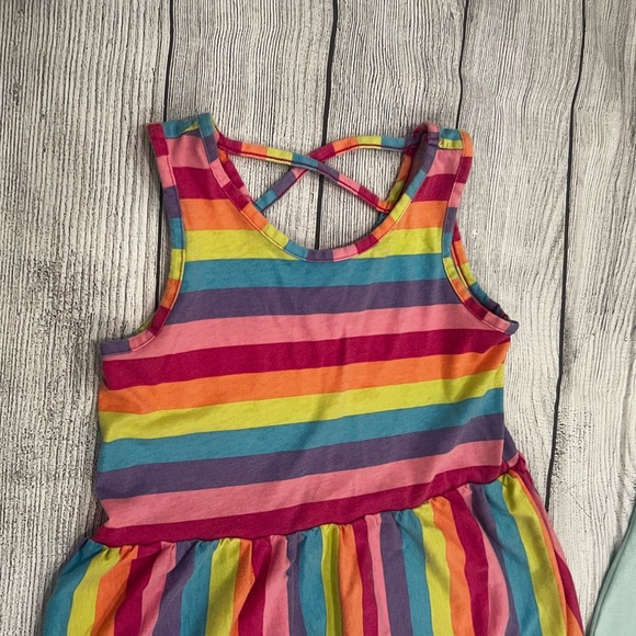 Bundle of 2 :Colorful Striped Dress & Pineapple Graphic dress girls 6-7 / 7-8 - Picture 5 of 9